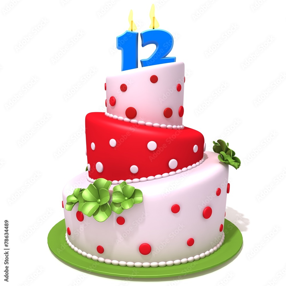 Birthday cake with number twelve Birthday cake with number twelve