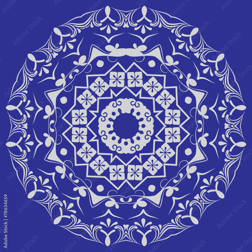 Circular pattern in mandala style. Set