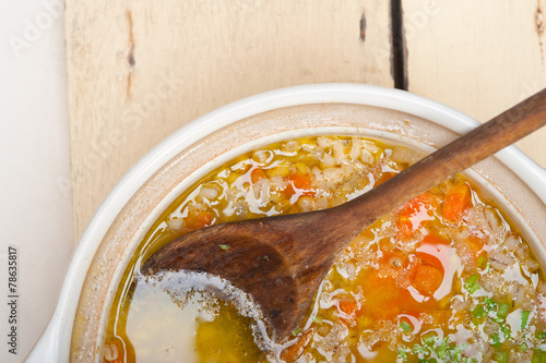 Syrian barley broth soup Aleppo style photo