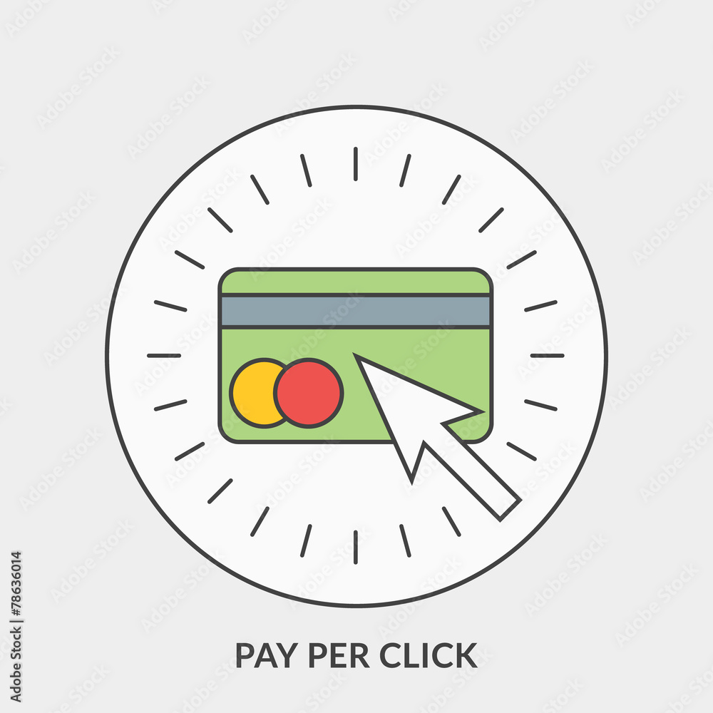 Fototapeta premium Flat design concept for Pay Per Click