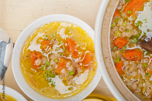 Syrian barley broth soup Aleppo style photo