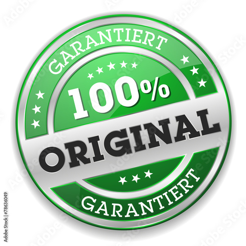 Grüner 100 Prozent Original Siegel Mit Silber Rand