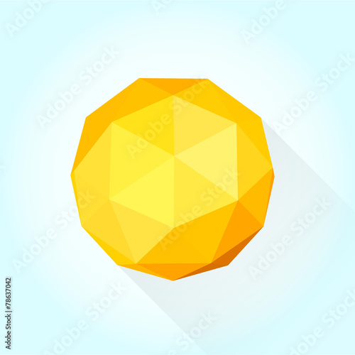 Modern vector 3D geometric sun
