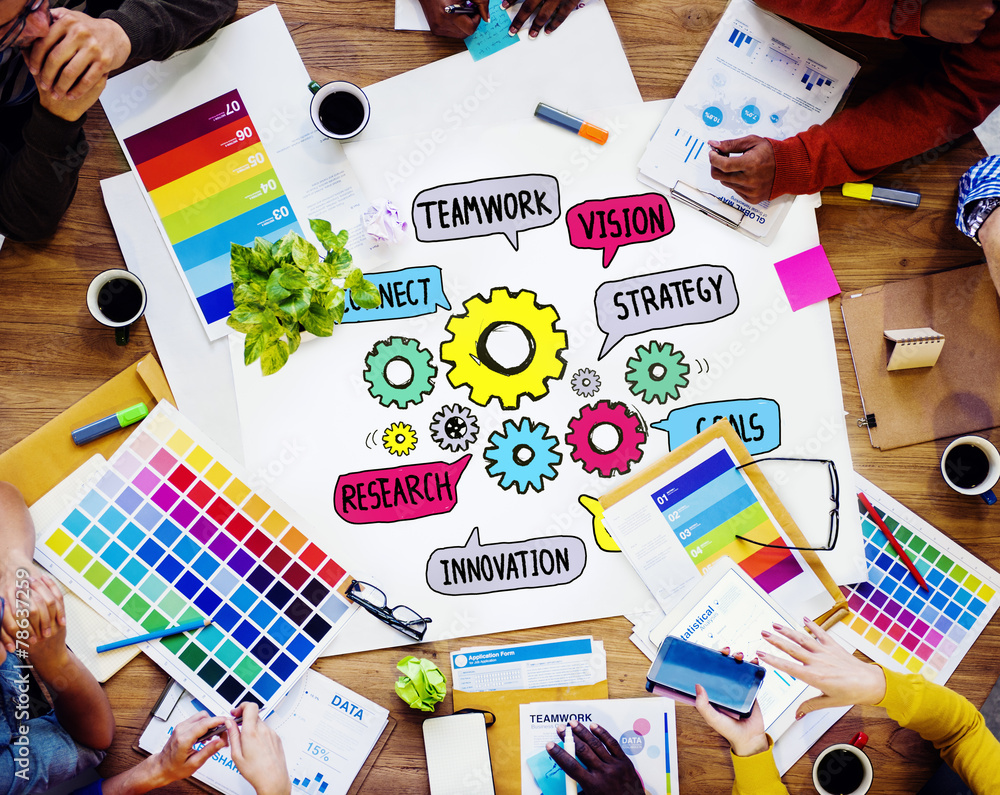 Fototapeta premium Teamwork Connect Strategy Vision Together Gear Concept