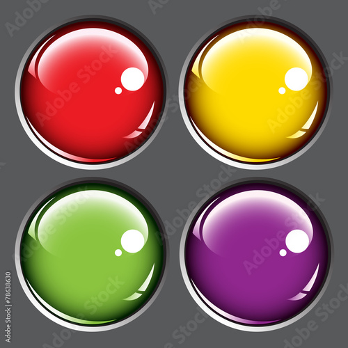 Colored buttons on gray background