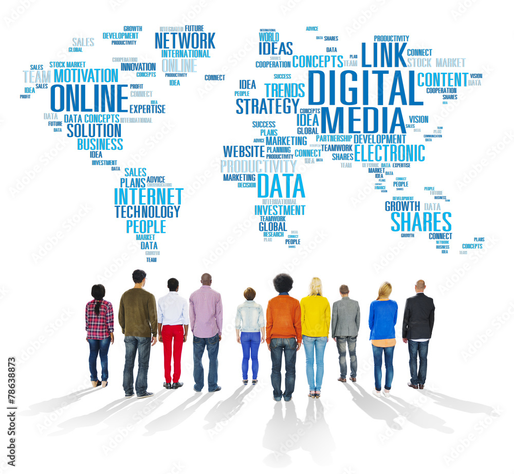 Digital Media Connecting Content Network Technology Concept Digital Media Connecting Content Network Technology Concept