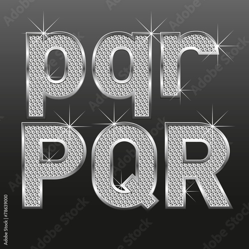 metall diamond letters and numbers big and small
