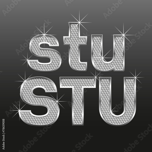 metall diamond letters and numbers big and small