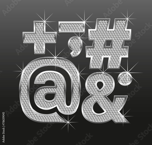 metall diamond letters and numbers big and small