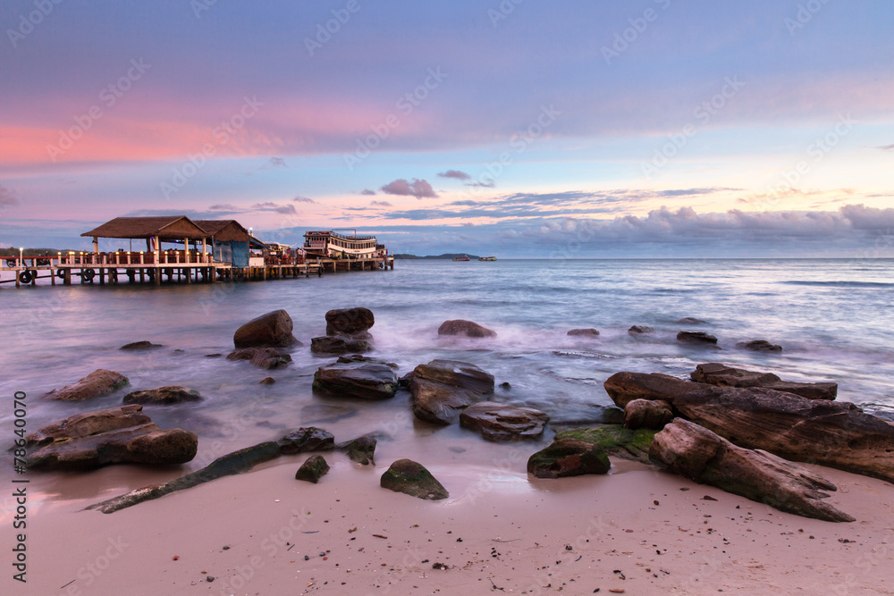 Ταπετσαρία Sihanoukville beach at sunset, Cambodia