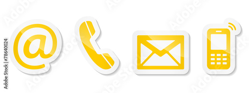 Contact Us – Yellow sticker icons
