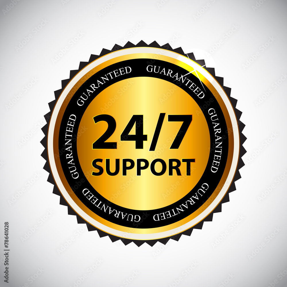 Vector 24/7 SUPPORT Sign, Label Template Vector 24/7 SUPPORT Sign, Label Template
