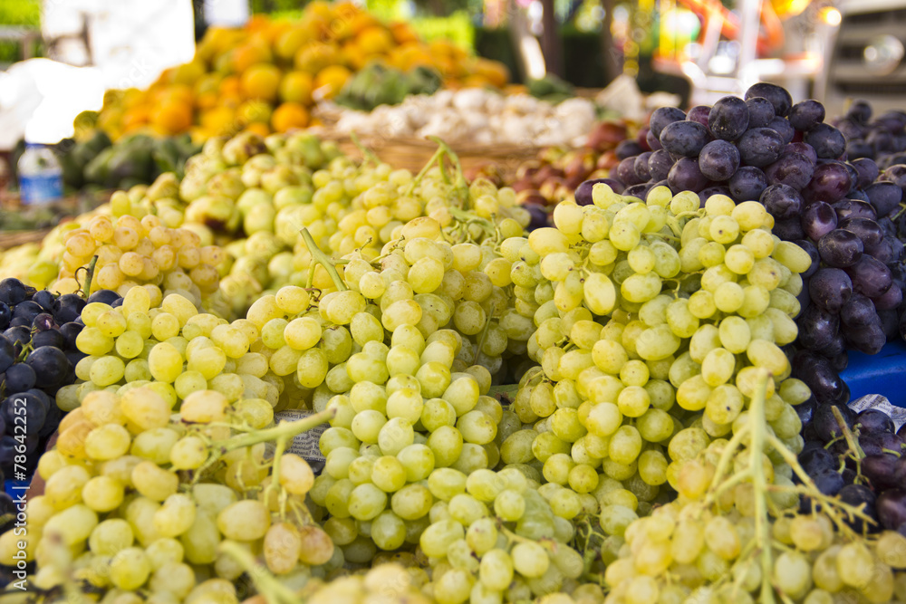 yellow grapes on market