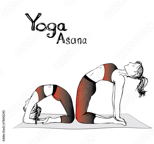 girl and woman doing yoga poses