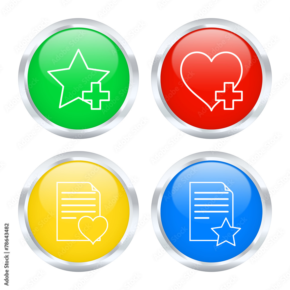 Set of favorites buttons. Vector illustration Set of favorites buttons. Vector illustration
