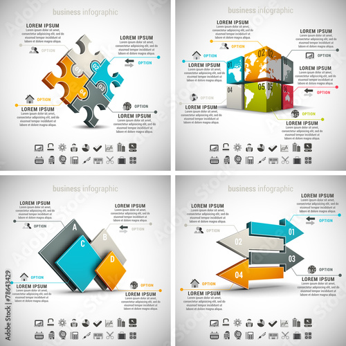 4 in 1 Business Infographics