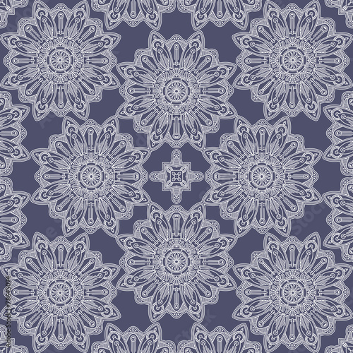 Vector seamless pattern imitating floral lace