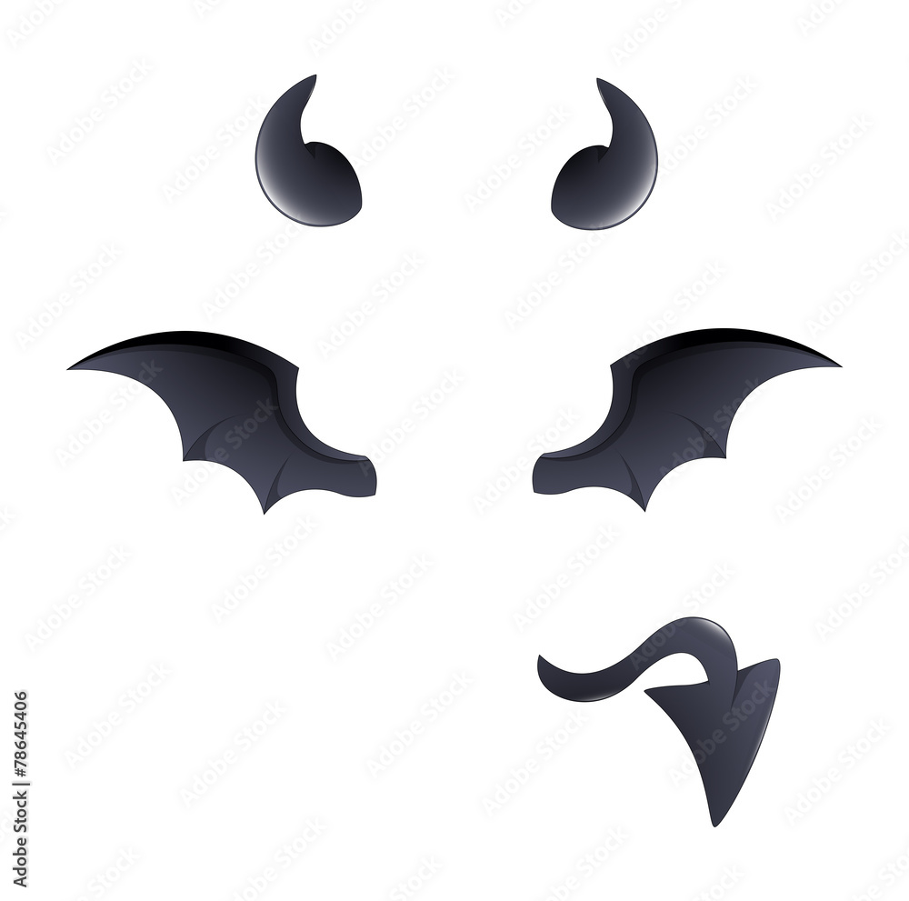 Devil Costume Elements Vector Devil Costume Elements Vector