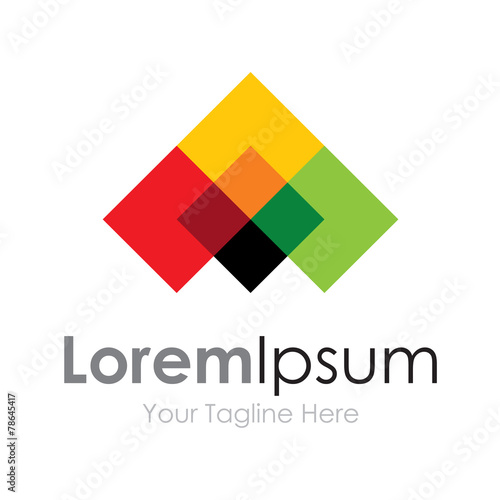 Color rich way forward for simple business icon logo