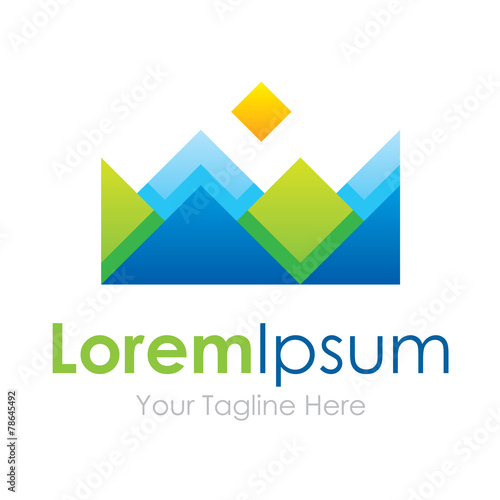 Geometric pictogram nature landscape simple business icon logo