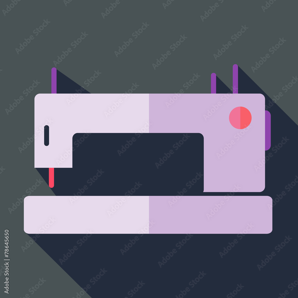 Modern flat design concept icon sewing machine. Vector illustrat Modern flat design concept icon sewing machine. Vector illustrat