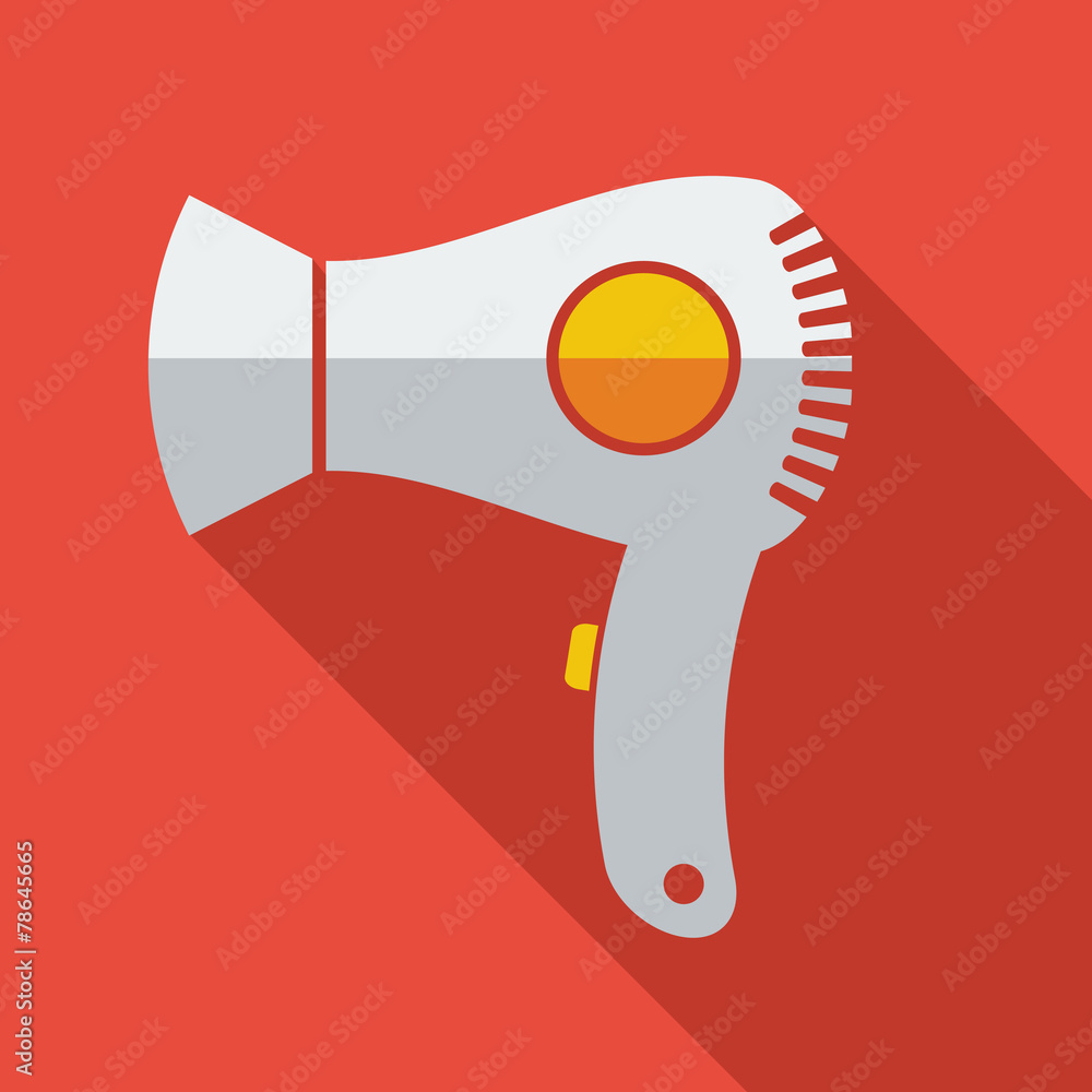 Modern flat design concept icon electric Hair dryer. Vector illu Stock  Vector | Adobe Stock