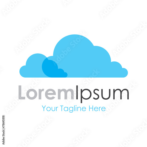 Blue nature system cloud simple business icon logo