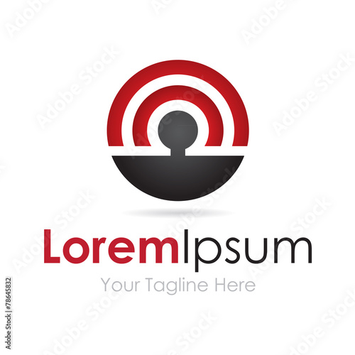 Circular radio wave pattern elegant simple business icon logo