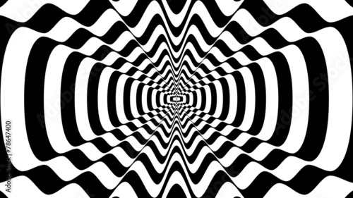 Abstract wavy shape with seven crests -  optical illusion