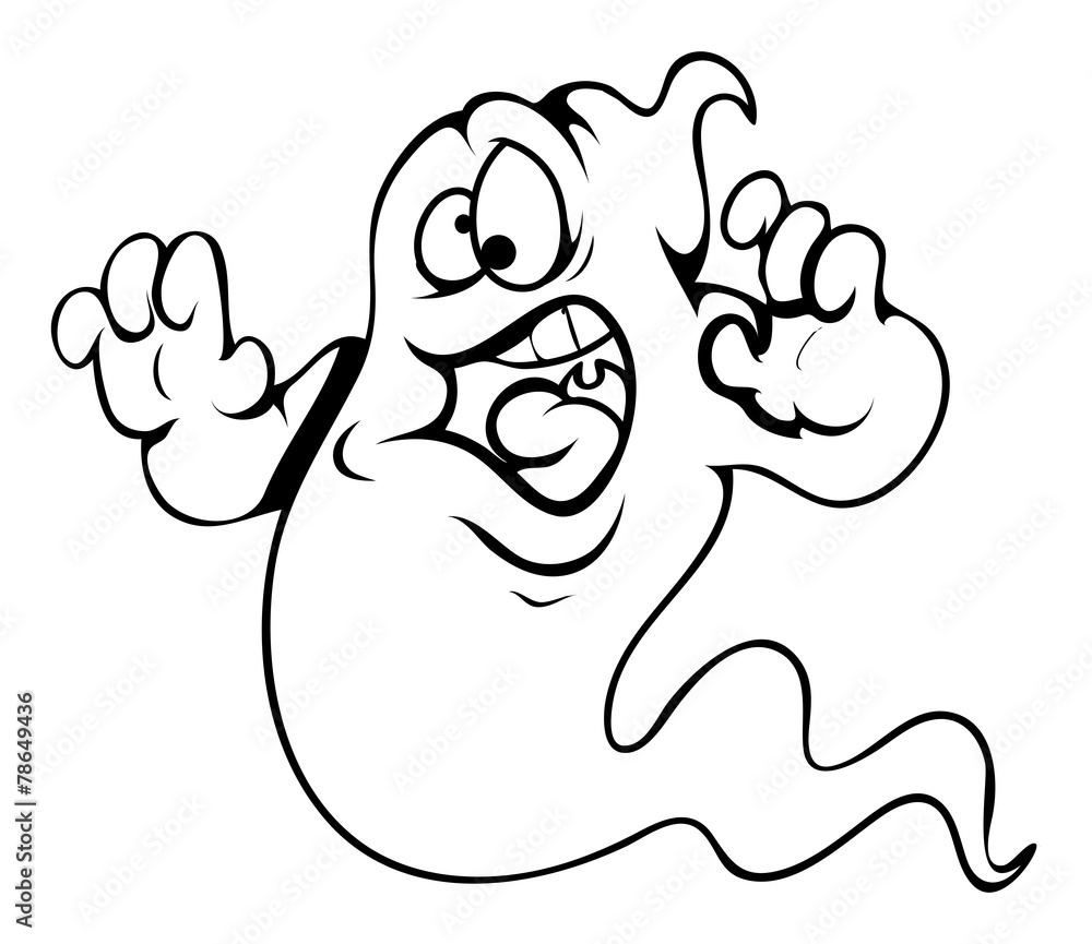 Frightened Ghost Cartoon - Halloween Vector Illustration Frightened Ghost Cartoon - Halloween Vector Illustration