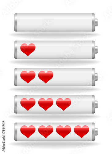 vector glossy love battery fullness indicator