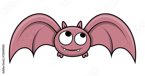 Funny Cute Small Bat - Halloween Vector Illustration