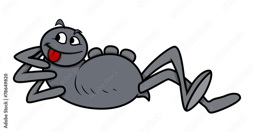 Fototapeta premium Spider Having Rest After Eating - Halloween Vector Illustration