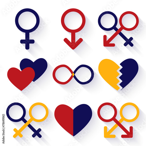 Vector illustration of male and female sex symbol
