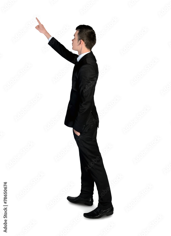 Business man pointing something Business man pointing something