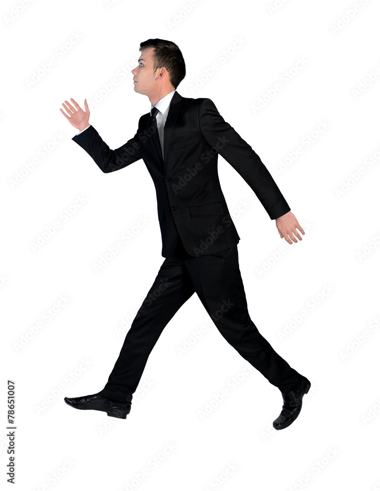 Business man side jump Business man side jump