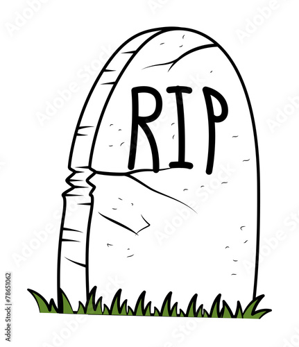 Rest in Peace - Cartoon Grave - Halloween Vector Illustration