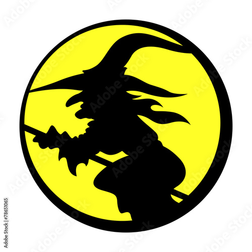 Fotografia, Obraz Halloween Witch Vector Illustration