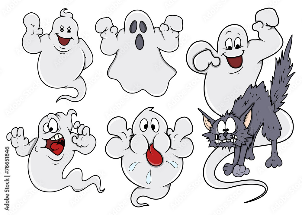 Set of Cartoon Ghosts Vector Illustration Set of Cartoon Ghosts Vector Illustration