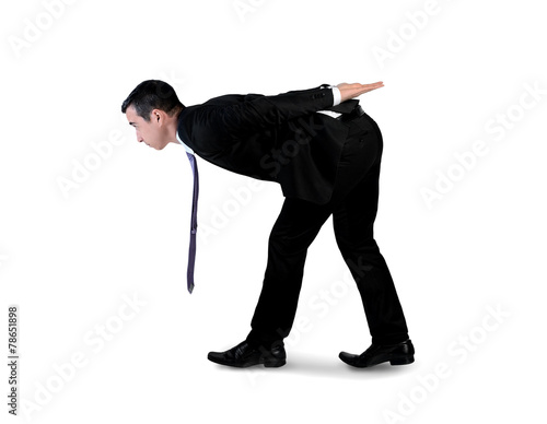 Business man carry something