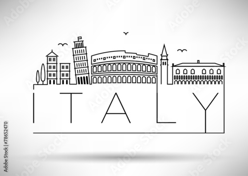 Italy Line Silhouette Typographic Design