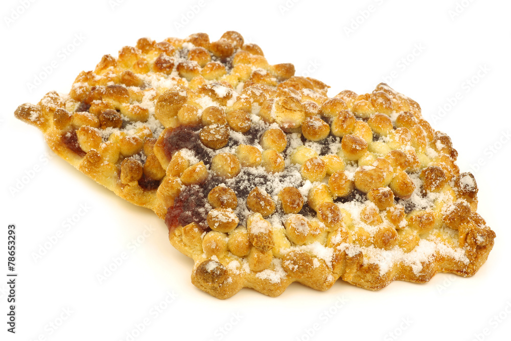 freshly baked cherry crumble cookies on a white background freshly baked cherry crumble cookies on a white background