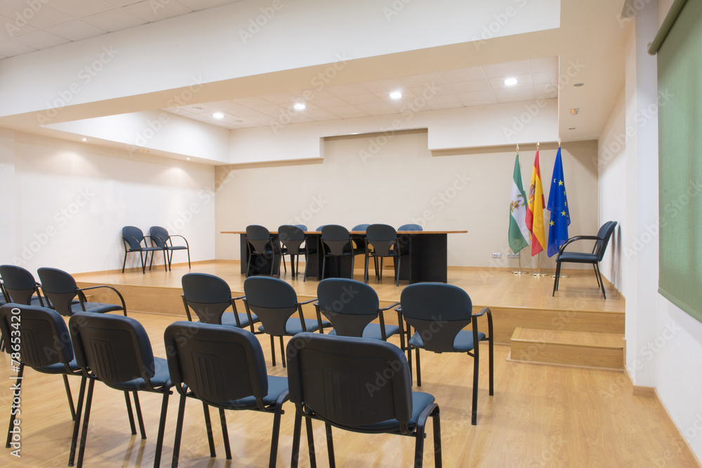Table and chairs in meeting room Table and chairs in meeting room