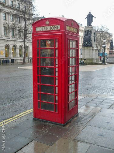Red telephone box in London  UK