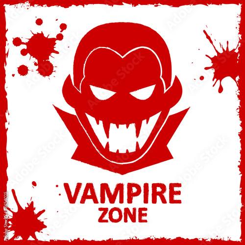 Vector wall graffiti. Vampire zone. Red color. Format eps 10