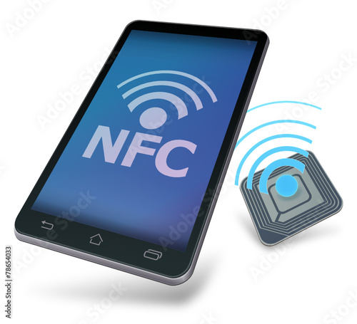Mobile Device communicating with a nfc tag photo