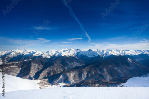 Billede på lærred Beautiful winter landscape of Caucasus mountains