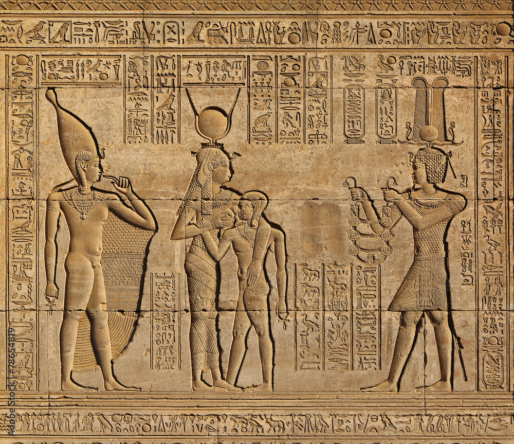 Hieroglyphic carvings in ancient egyptian temple Stock Photo Adobe Stock