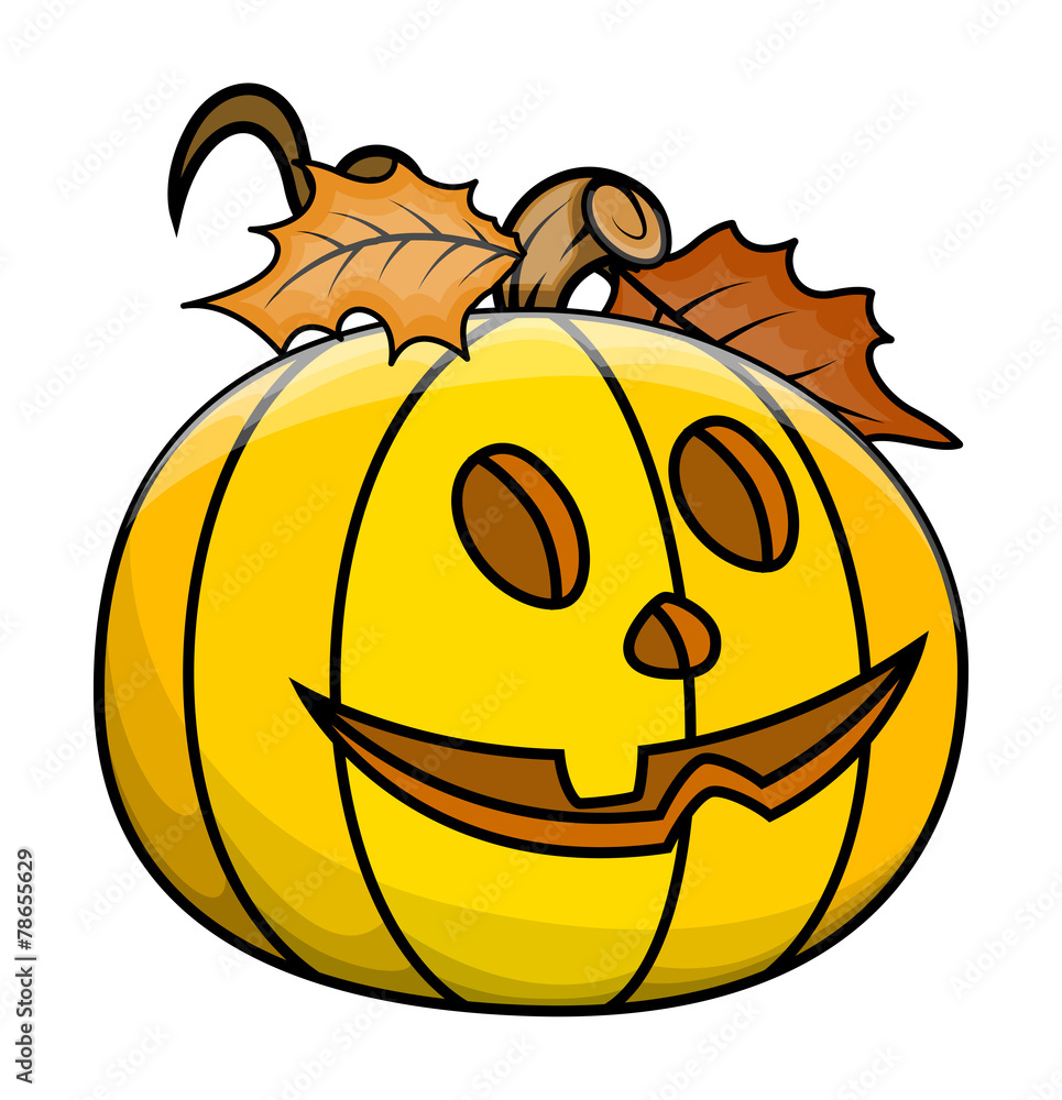 Cute Jack-O'-Lantern - Halloween Vector Illustration