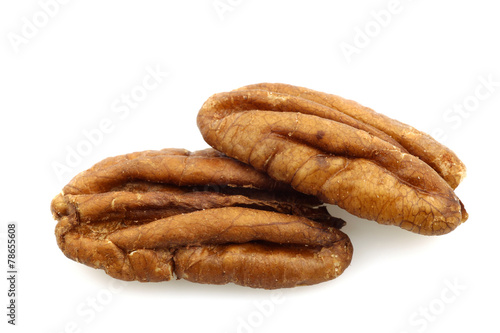pecan nuts on a white background